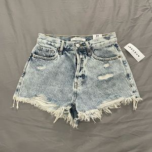 light wash jean shorts